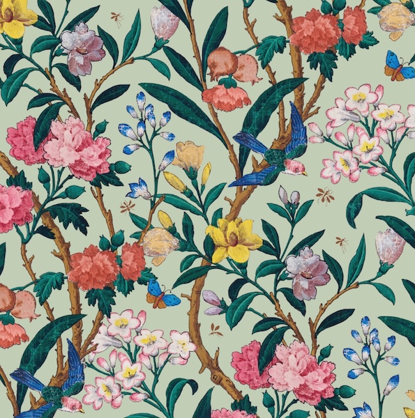 Card-Vintage Floral Green
