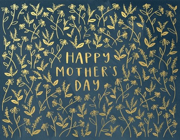 Foil Card-Mother's Day Navy Floral