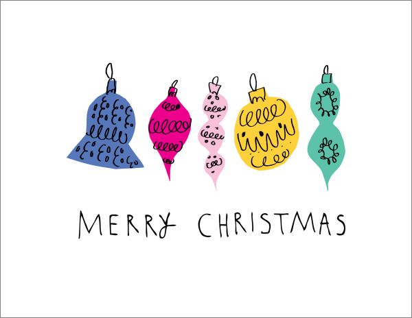 Card-Baubles On White