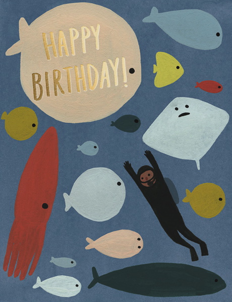 Foil Card-Scuba Happy Birthday