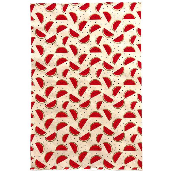 Wrap-Watermelon Gold Red Black On Natural