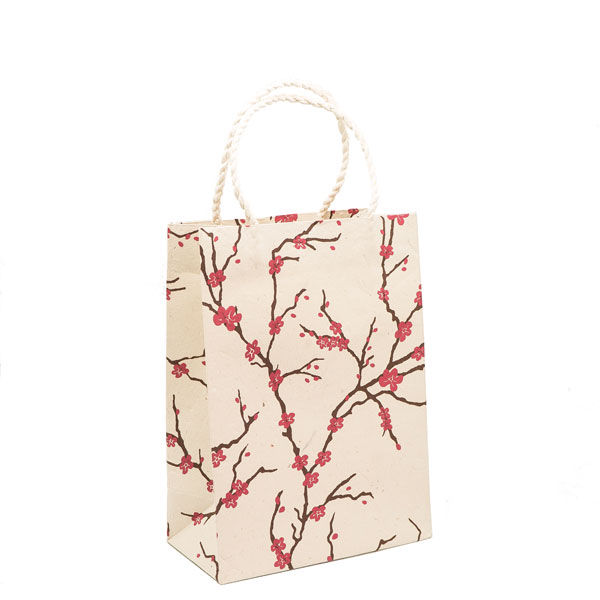 Gift Bag Medium-Peach Magenta/Choco On Natural