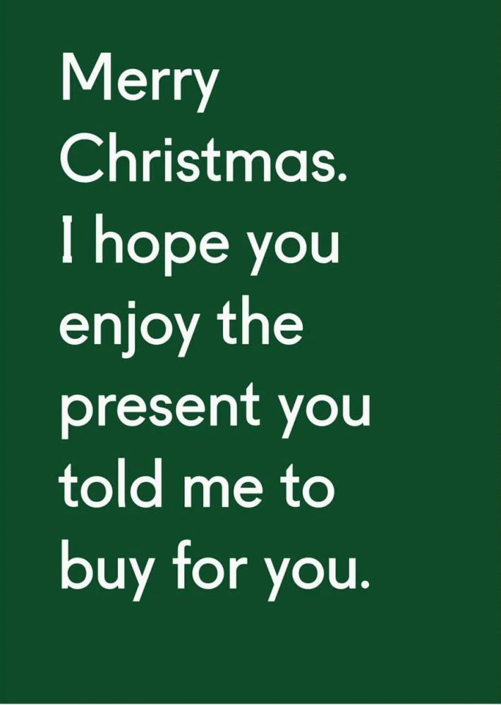 Card-Enjoy The Present You Told Me To Buy