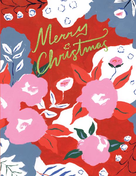 Foil Card-Ruby Red Flower