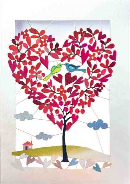 Laser Cut Card-Heart Shaped Tree