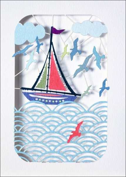 Laser Cut Card-Sailing