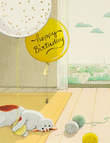 Foil Card-Cat and Yarns Birthday