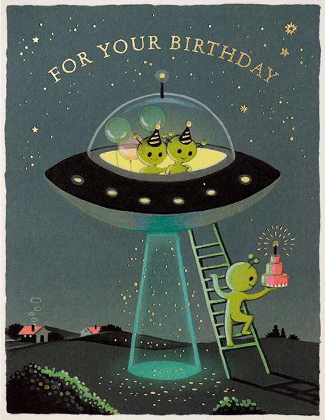 Foil Card-Aliens Birthday