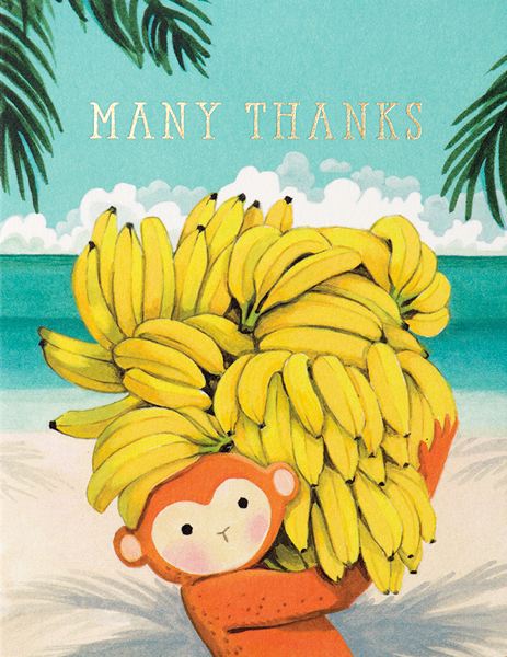 Foil Card-Monkey Many Thanks