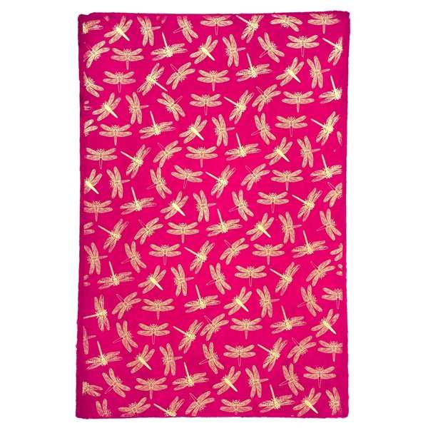 Wrap-Dragonfly Gold On Magenta
