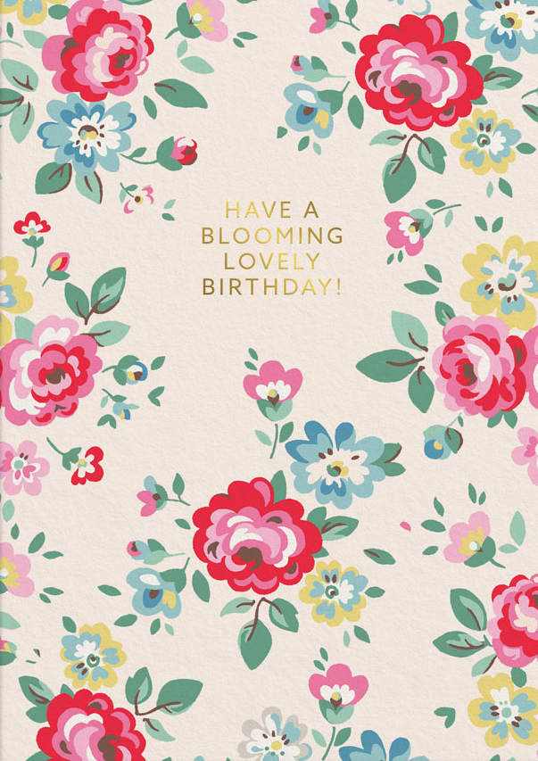 Foil Card-Blooming Lovely Birthday
