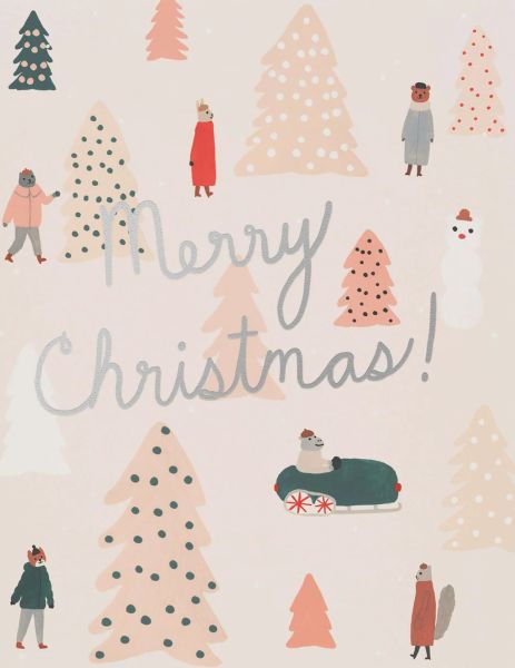 Foil Card-Pink Trees