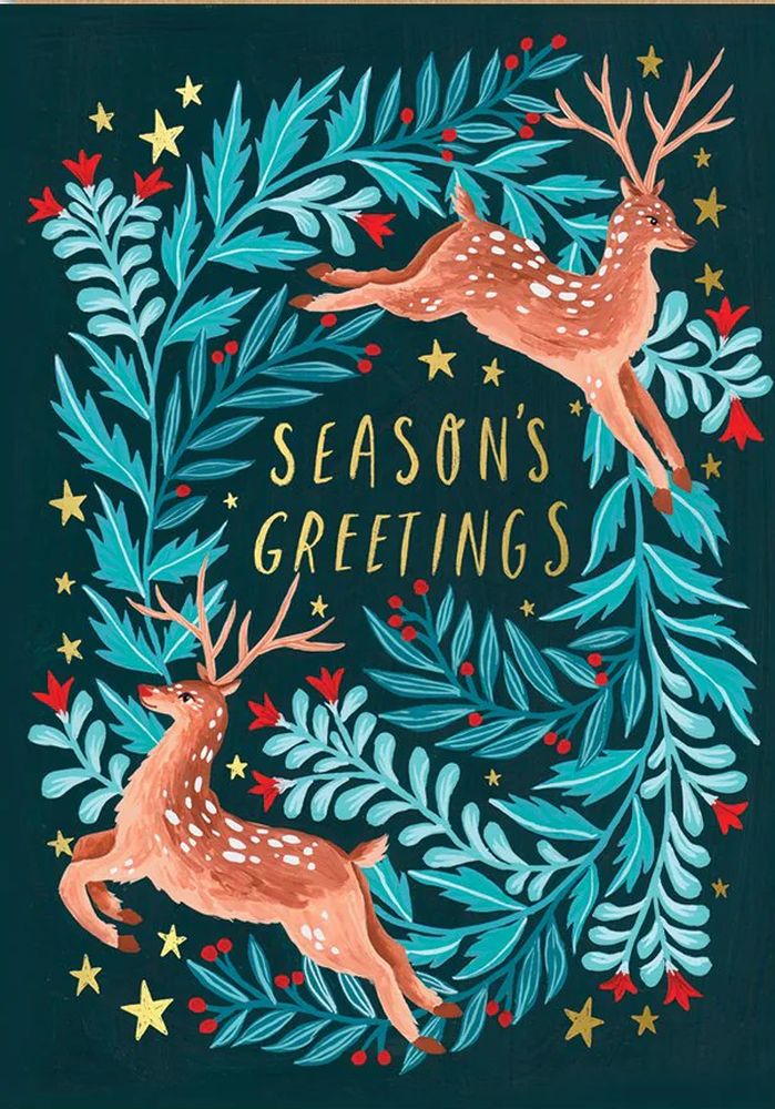 Foil Card-Deer Season Greetings