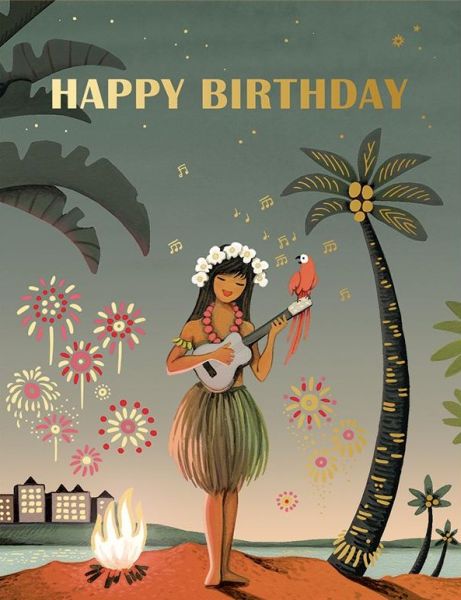 Foil Card-Hawaii Girl Birthday
