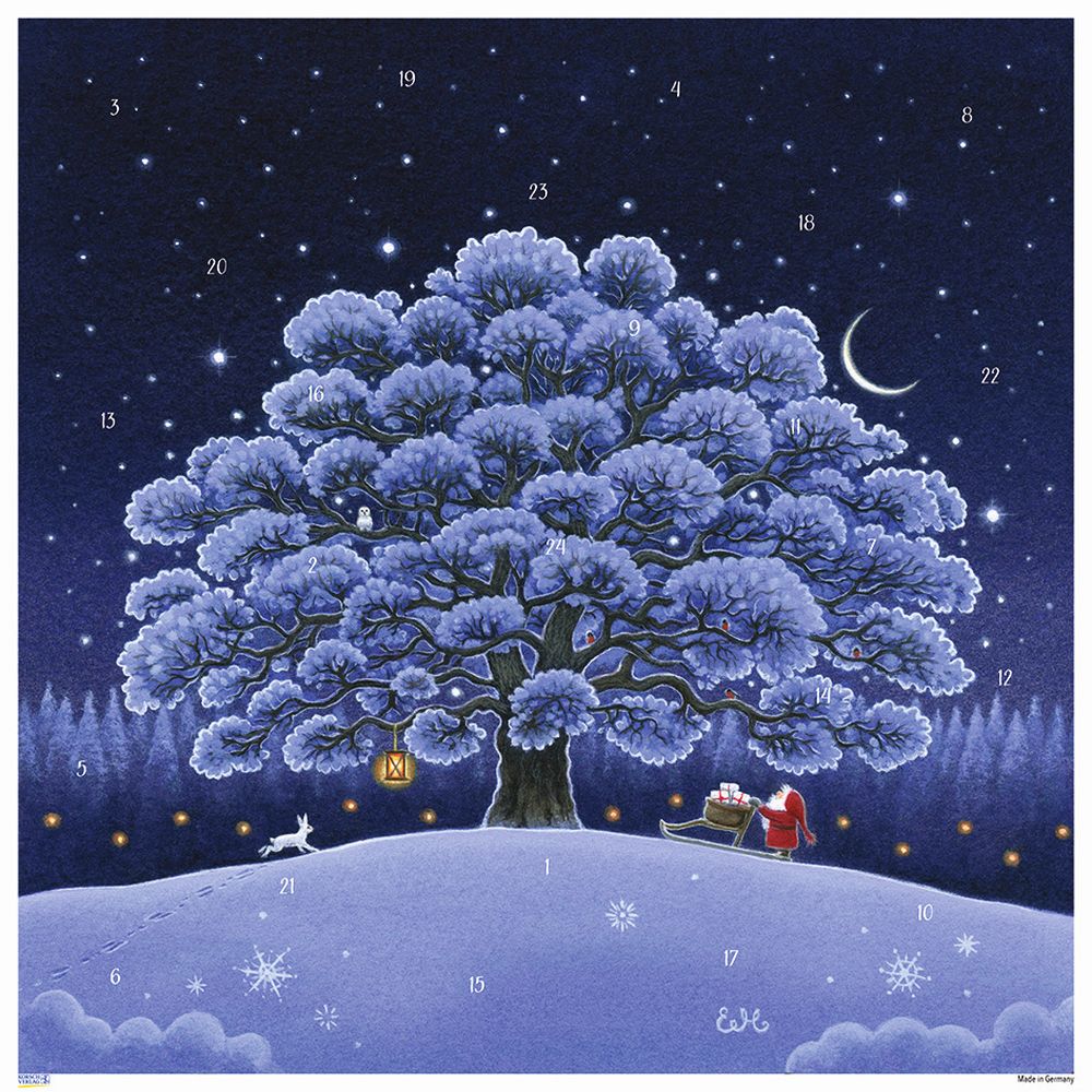 Advent Cal-Poster-Tomte under Oak Tree