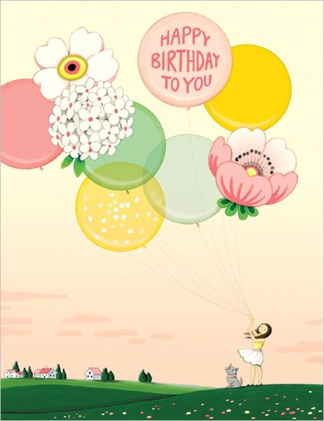 Card-Floral Balloons Birthday 