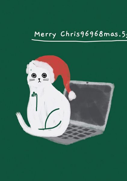 Card-Merry Christmas Laptop