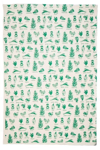 Wrap-Herbs Green On Natural