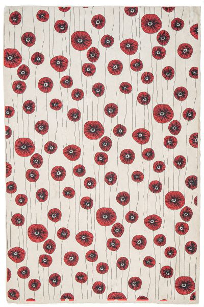 Wrap-Japanese Art Red and Black on Brown