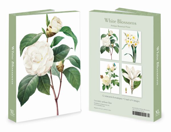 Notecard Wallet-White Blossoms