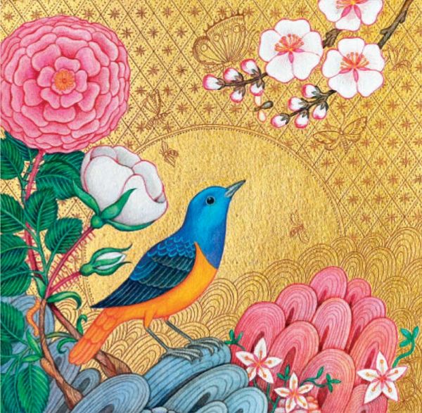 Card-Bird Among The Blossoms