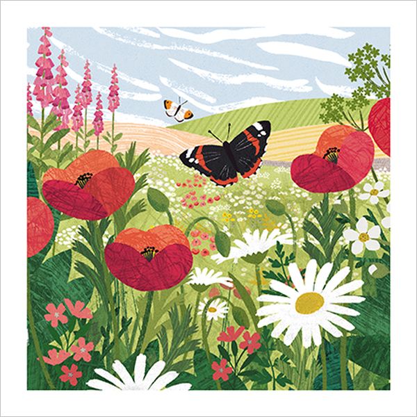 Card-Poppies and Butterfly