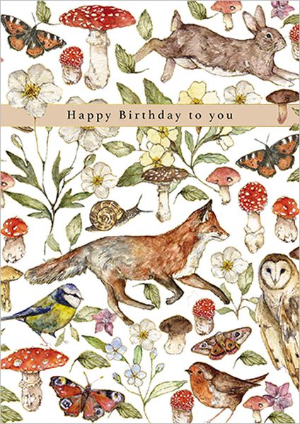 Card-Birthday Flowers and Animals