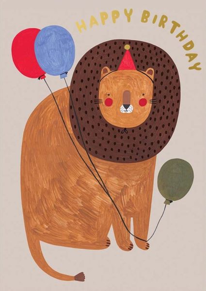 Foil Card-Happy Birthday Lions