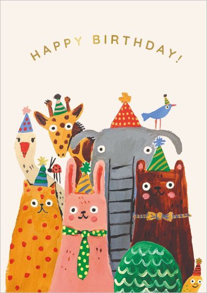 Foil Card-Happy Birthday Animals