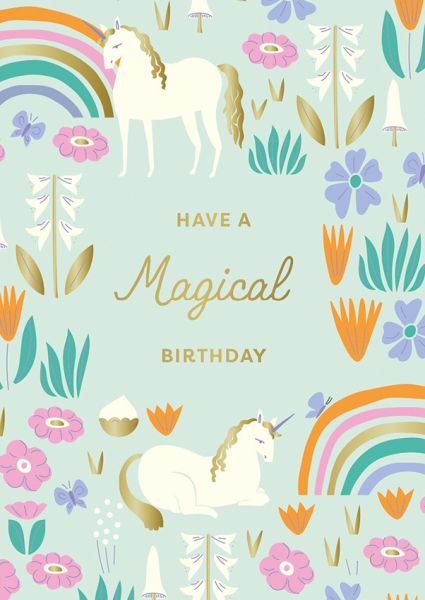 Foil Card-Happy Birthday Unicorns