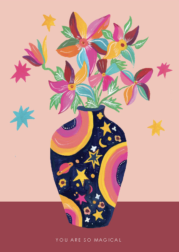 Card-Flower Moon Vase