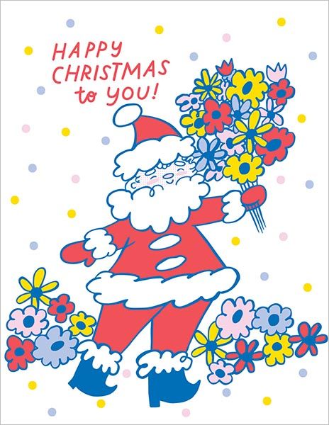 Card-Floral Santa