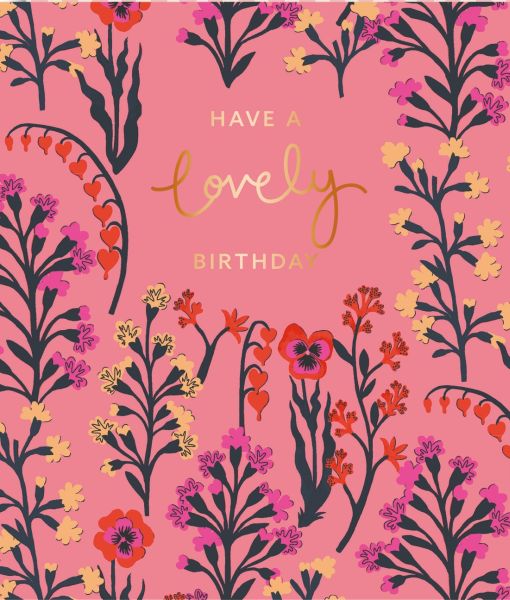 Card-Pink Floral Birthday