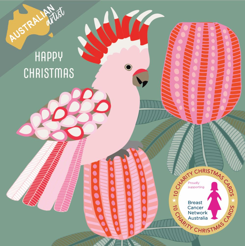 Christmas Card Wallet-BCNA-Pink Galah