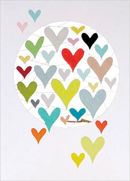 Laser Cut Card-Colourful Hearts