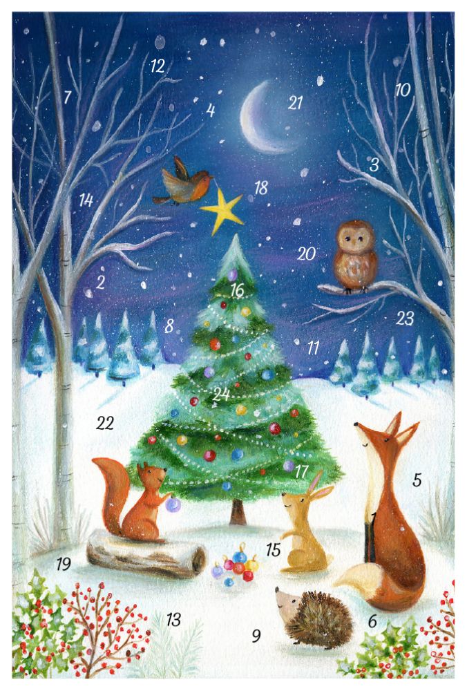 Advent Cal-Card-Decorating Tree Portrait