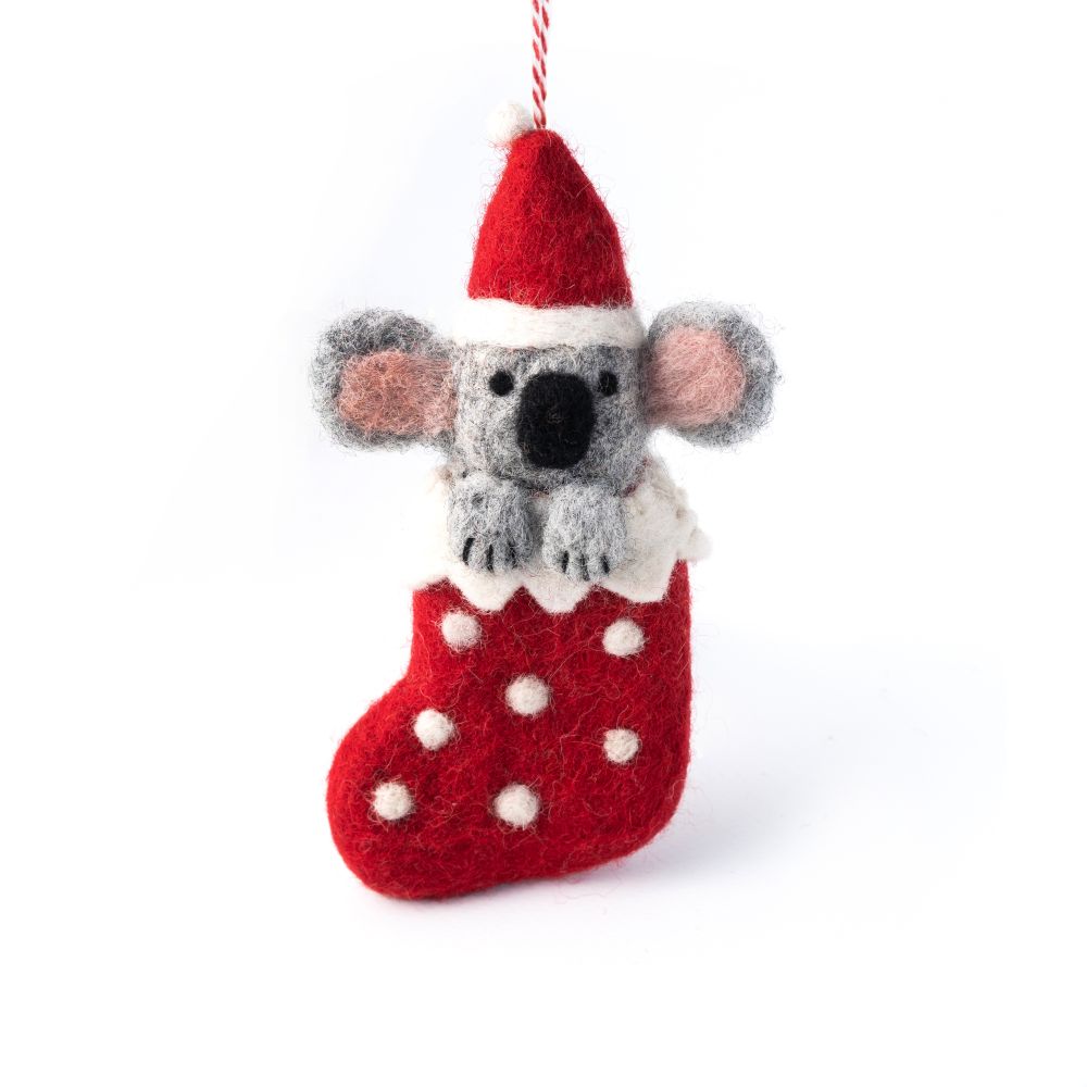 Decoration-Felt Koala Stocking