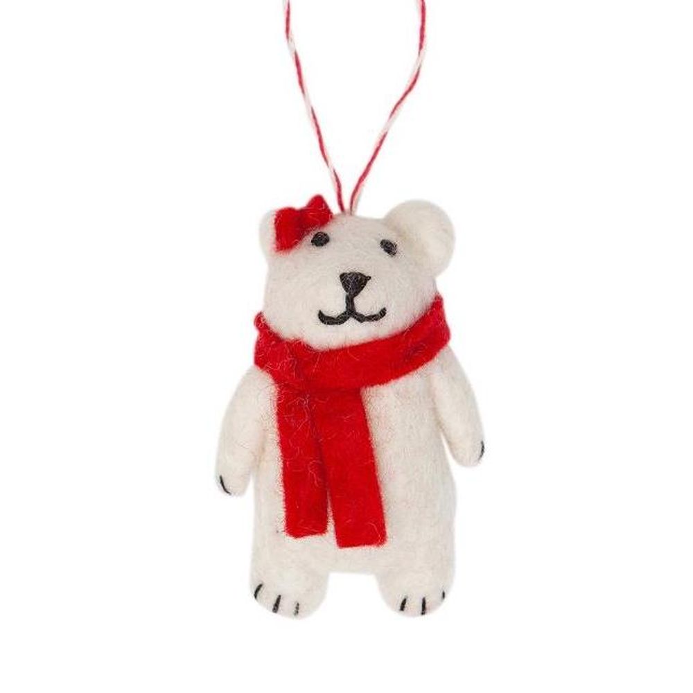 Charity Decoration-Felt Bear White