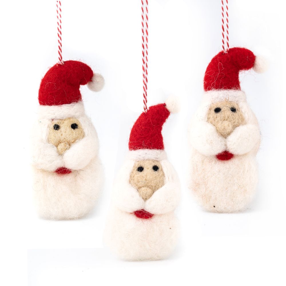 Decoration Set-Felt Santas