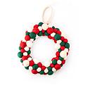 Wreath Small-Felt Green White Red Balls