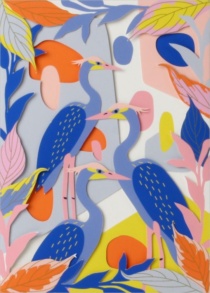 Layered Die-cut Card-Herons