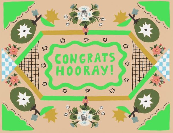 Foil Card-Congrats Hooray