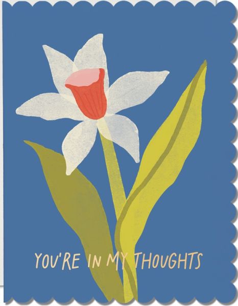 Foil Scalloped Card-Daffodil