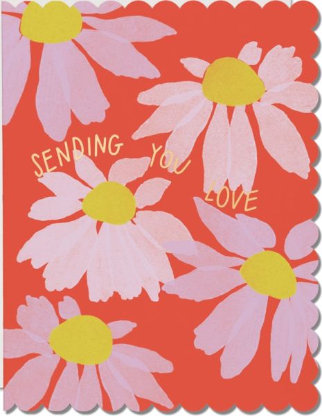 Foil Scalloped Card-Coneflower