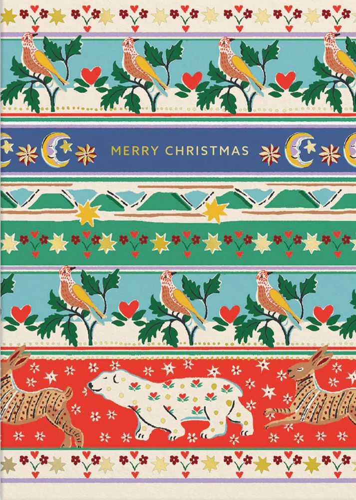 Foil Card-Festive Friends Stripe