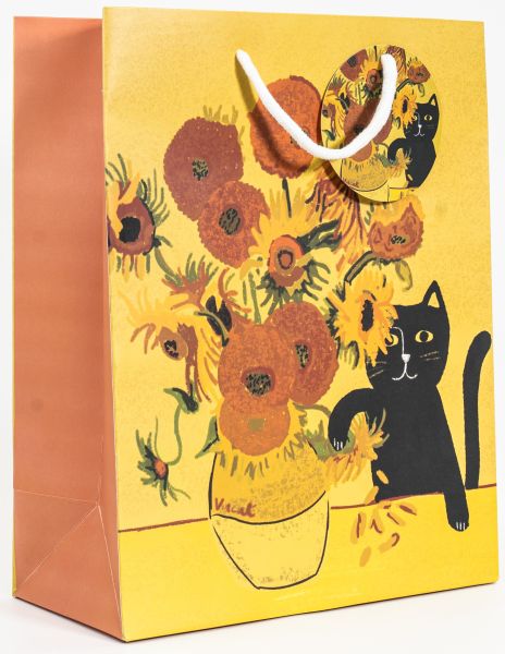 Gift Bag Large-Van Gogh Sunflower Cat