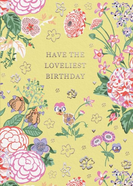 Card-Birthday Posy Yellow