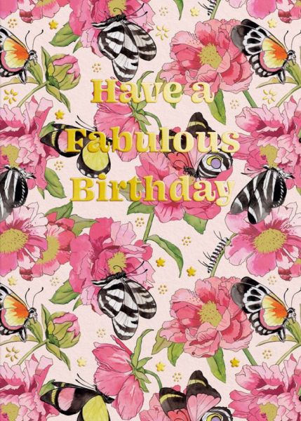 Cath Kidston Card-Birthday Butterflies and Peonies