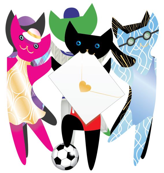 3D Card-Sporty Cats