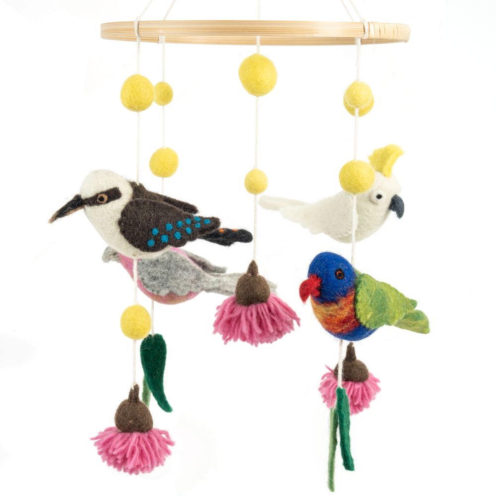 Mobile-Felt Australian Birds
